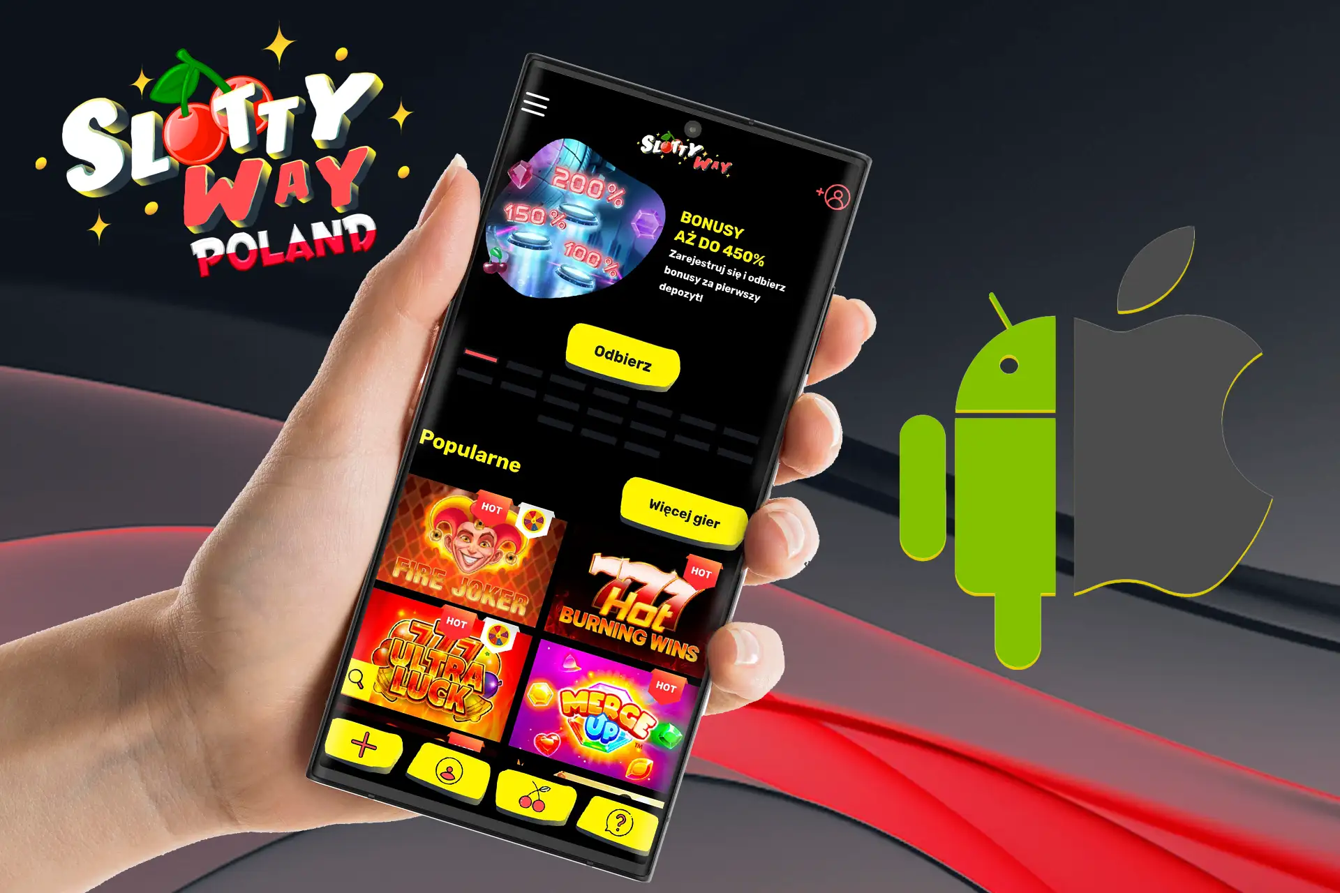 Aplikacja mobilna SlottyWay na Androida i iOS